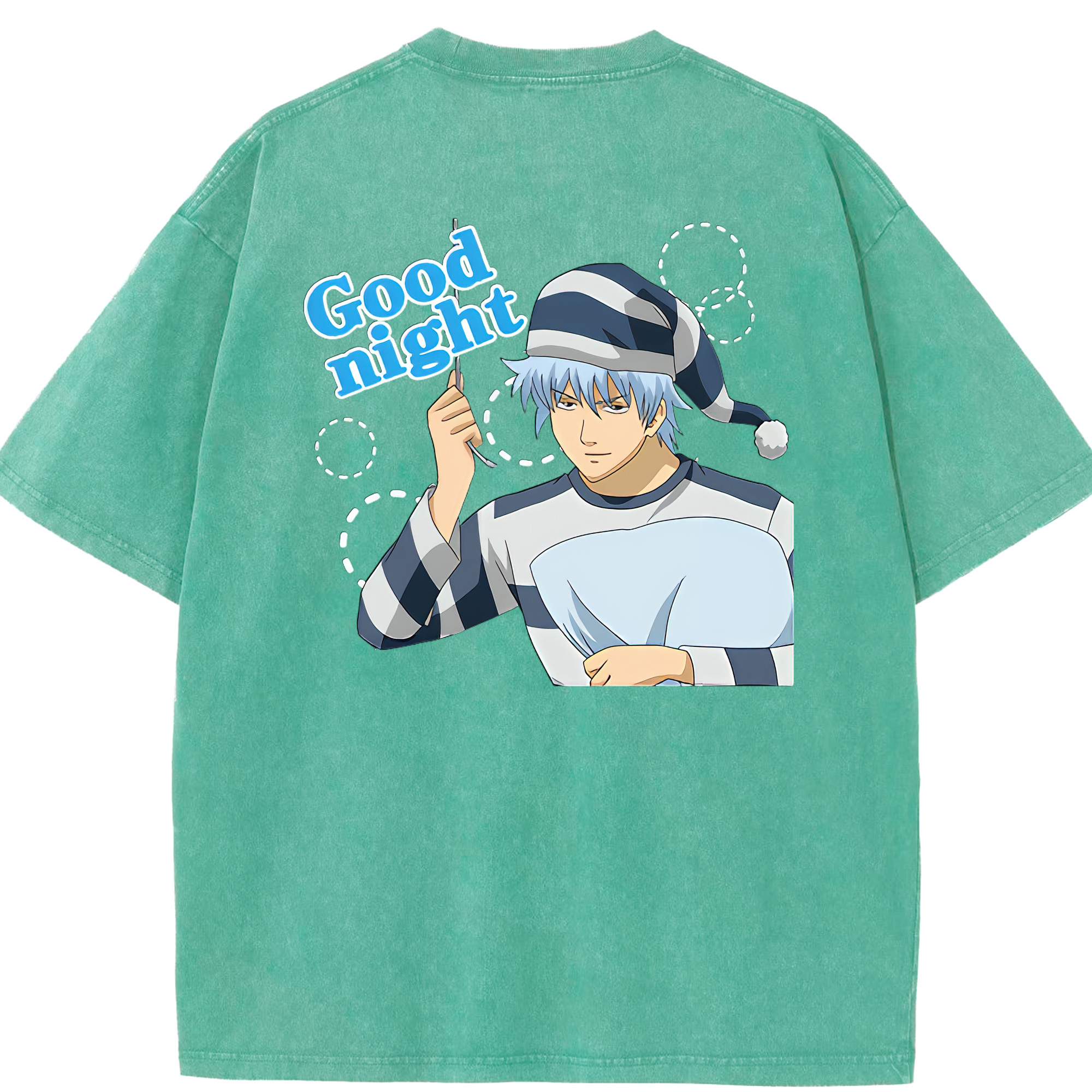 （画像用） ぎんたま 坂田銀時（さかたぎんとき） 神楽 志村新八（しむら しんぱち） GINTAMA Sakata Gintoki Kagura Shimura Shinpachi 綿100% ヴィンテージ風 半袖Tシャツ（背面プリント）